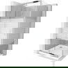 Cabine de douche coulissante Mexen Apia 90 x 90 cm, bandes, chrome + receveur plat - 840-090-090-01-20-4010