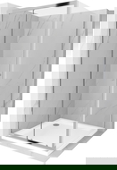 Mexen Apia cabine de douche coulissante 100 x 100 cm, transparent, chrome + receveur Flat - 840-100-100-01-00-4010