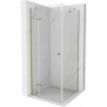 Mexen Roma cabine de douche pivotante 80 x 80 cm, transparente, dorée - 854-080-080-50-00