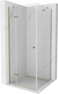 Mexen Roma cabine de douche pivotante 80 x 80 cm, transparente, dorée - 854-080-080-50-00