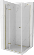 Mexen Roma cabine de douche pivotante 100 x 100 cm, transparent, or - 854-100-100--50-00