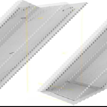 Mexen Roma cabine de douche pivotante 70 x 100 cm, transparent, dorée - 854-070-100-50-00