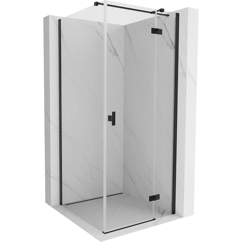 Mexen Mist H T cabine de douche battante droite 100 x 100 cm, transparent, noir - 8A5T-100-100-70-00-P