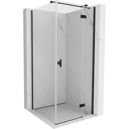 Mexen Mist H T cabine de douche battante droite 100 x 100 cm, transparent, noir - 8A5T-100-100-70-00-P