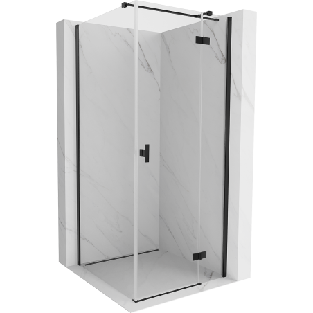Mexen Mist-H T cabine de douche pivotante droite 110 x 110 cm, transparent, noire - 8A5T-110-110-70-00-P