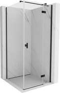 Cabine de douche pivotante Mexen Mist H 110 x 110 cm, transparente, noire - 8A5T-110-110-70-00-P