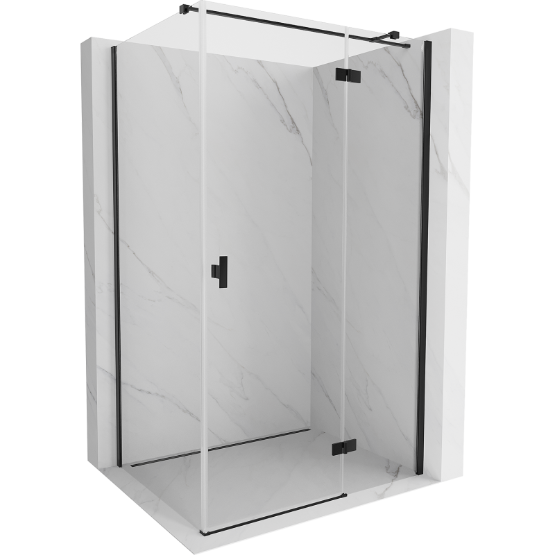 Mexen Mist-H T cabine de douche pivotante droite 95 x 70 cm, transparent, noire - 8A5T-095-070-70-00-P