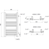 Mexen Ares radiateur latéral de salle de bain 700 x 400 mm, 240 W, blanc - W102-0700-400-00-20-S