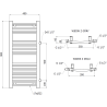Mexen Ares radiateur de salle de bain latéral 900 x 400 mm, 312 W, blanc - W102-0900-400-00-20-S
