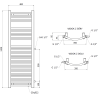 Mexen Ares radiateur latéral de salle de bain 1200 x 400 mm, 442 W, noir - W102-1200-400-00-70-S