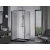 Mexen Apia cabine de douche coulissante 90 x 90 cm, transparent, chrome + receveur Flat, noir - 840-090-090-01-00-4070