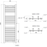 Mexen Mars radiateur de salle de bains latéral 1200 x 400 mm, 439 W, blanc - W110-1200-400-00-20-S