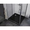 Mexen Apia cabine de douche coulissante 90 x 90 cm, transparent, chrome + receveur Flat, noir - 840-090-090-01-00-4070