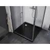 Mexen Apia cabine de douche coulissante 90 x 90 cm, transparent, chrome + receveur Flat, noir - 840-090-090-01-00-4070
