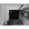 Mexen Apia cabine de douche coulissante 90 x 90 cm, transparent, chrome + receveur Flat, noir - 840-090-090-01-00-4070