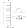 Mexen Bolt radiateur de salle de bain 1200 x 300 mm, 189 W, doré - W126-1200-300-00-50