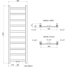 Radiateur de salle de bains Mexen Bolt 1200 x 400 mm, 279 W, noir - W126-1200-400-00-70