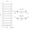 Mexen Bolt radiateur de salle de bain 1200 x 500 mm, 251 W, chrome - W126-1200-500-00-01