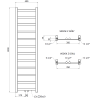 Radiateur de salle de bain Mexen Bolt 1500 x 400 mm, 342 W, blanc - W126-1500-400-00-20