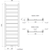 Radiateur de salle de bain Mexen Bolt 1500 x 500 mm, 389 W, blanc - W126-1500-500-00-20