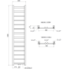 Radiateur de salle de bains Mexen Bolt 1800 x 400 mm, 406 W, anthracite - W126-1800-400-00-66