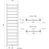 Radiateur de salle de bain Mexen Bolt 1800 x 500 mm, 460 W, anthracite - W126-1800-500-00-66