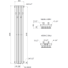 Mexen Flux radiateur décoratif de salle de bains 1500 x 240 mm, 450 W, blanc - W127-1500-240-00-20