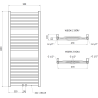 Mexen Zing radiateur de salle de bains 1200 x 500 mm, 513 W, blanc - W128-1200-500-00-20