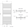 Mexen Zing radiateur de salle de bain 1200 x 500 mm, 513 W, anthracite - W128-1200-500-00-66