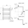 Mexen Loop radiateur de salle de bain d'angle 500 x 375 mm, 253 W, noir - W129-0500-350-00-70