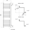 Mexen Loop radiateur salle de bain 1000 x 375 mm, 572 W, noir - W129-1000-350-00-70