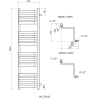 Radiateur de salle de bains Mexen Loop 1250 x 375 mm, 666 W, blanc - W129-1250-350-00-20