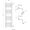 Mexen Loop radiateur de salle de bain d'angle 1250 x 375 mm, 666 W, anthracite - W129-1250-350-00-66