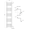 Mexen Loop radiateur de salle de bain d'angle 1600 x 375 mm, 837 W, blanc - W129-1600-350-00-20