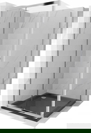 Mexen Apia cabine de douche coulissante 100 x 100 cm, transparente, chromée + receveur Plat, noir - 840-100-100-01-00-4070