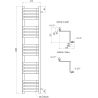 Radiateur de salle de bain Mexen Loop 1600 x 375 mm, 837 W, noir - W129-1600-350-00-70