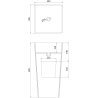 Mexen Adora lavabo autoportant en conglomérat 45 x 45 cm, blanc mat - 26564500