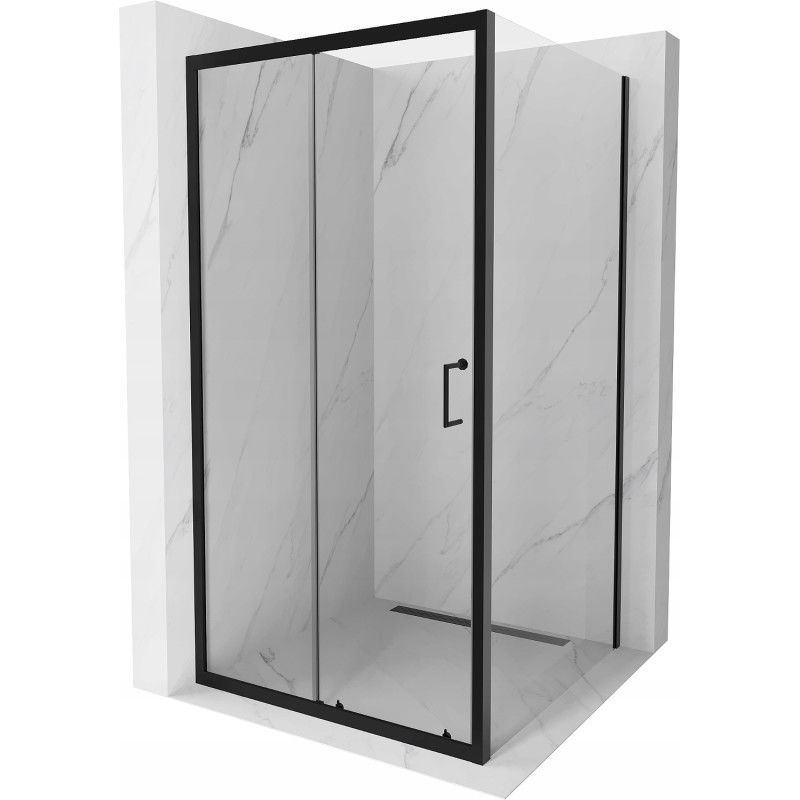 Mexen Apia cabine de douche coulissante 100 x 100 cm, transparente, noire - 840-100-100-70-00