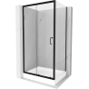 Mexen Apia cabine de douche coulissante 120 x 80 cm, transparent, noir + receveur Rio - 840-120-080-70-00-4510