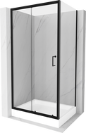 Mexen Apia cabine de douche coulissante 120 x 80 cm, transparente, noire + receveur Rio - 840-120-080-70-00-4510