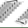Cabine de douche coulissante Mexen Apia 100 x 100 cm, transparente, noire + receveur plat, blanc- 840-100-100-70-00-4010B