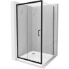 Mexen Apia cabine de douche coulissante 100 x 100 cm, transparent, noir + receveur plat, blanc - 840-100-100-70-00-4010B