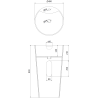 Mexen Onyx-02 lavabo autoportant en conglomérat 45 x 45 cm, blanc mat - 26544500