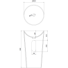 Mexen Onyx-03 lavabo autoportant en conglomérat 45 x 45 cm, blanc mat - 26534500
