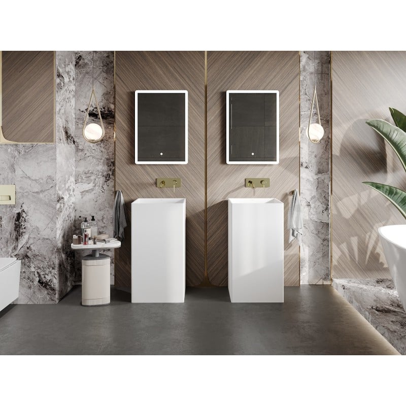 Mexen Xola-2 lavabo autoportant en conglomérat 45 x 45 cm, blanc mat - 26594500