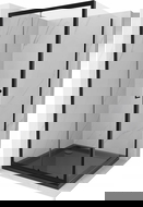 Mexen Apia cabine de douche coulissante 100 x 100 cm, transparent, noir + receveur Flat, noir - 840-100-100-70-00-4070B