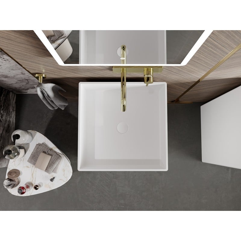 Mexen Xola-2 lavabo autoportant en conglomérat 45 x 45 cm, blanc mat - 26594500