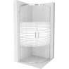 Mexen Rio cabine de douche semi-circulaire 70 x 70 cm, bandes blanches, chromé - 863-070-070-01-20