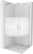 Cabine de douche Mexen Rio demi-circulaire 70 x 70 cm, rayures, chrome - 863-070-070-01-20