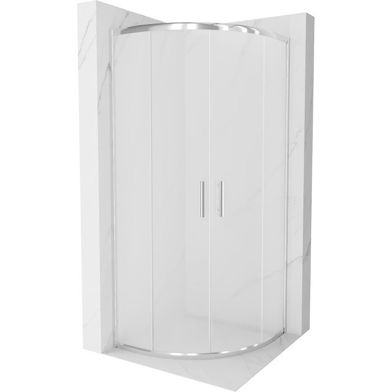 Mexen Rio cabine de douche demi-circulaire 70 x 70 cm, givré, chrome - 863-070-070-01-30